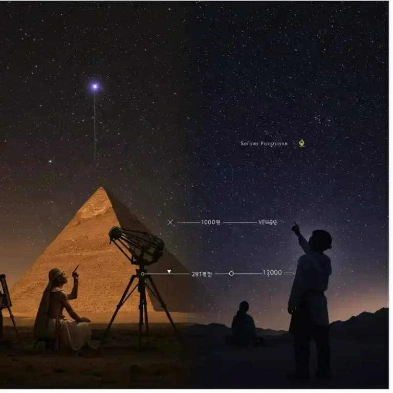 직녀성이 북극성을 넘본다